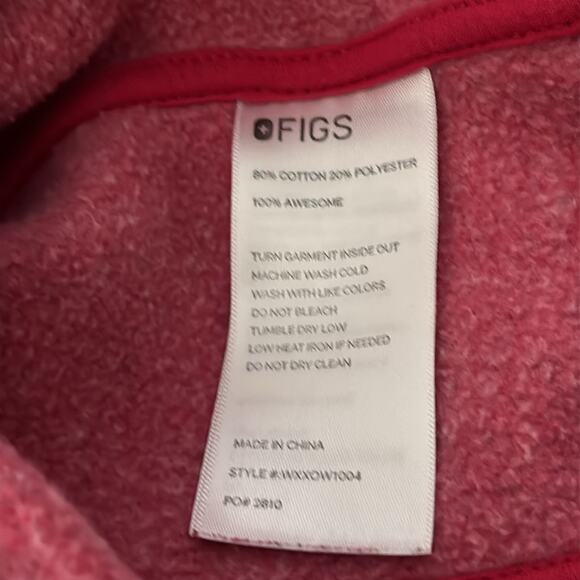 Figs Essential Dark Magenta Full Zip Hoodie Size Small - Picture 8 of 9